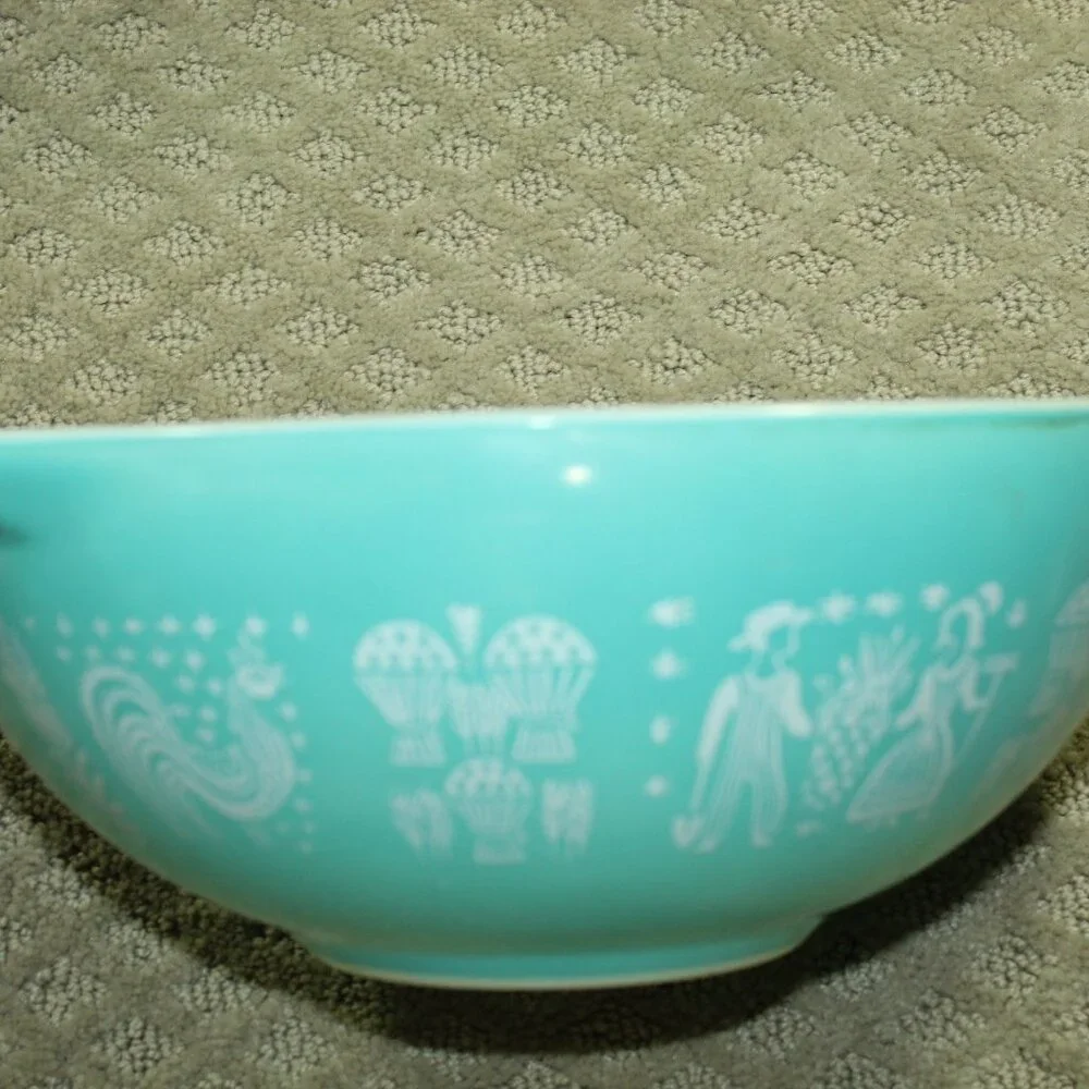 Vtg Pyrex Amish Butterprint Nesting Cinderella Mixing Bowls Set of 3 (442 - 444)